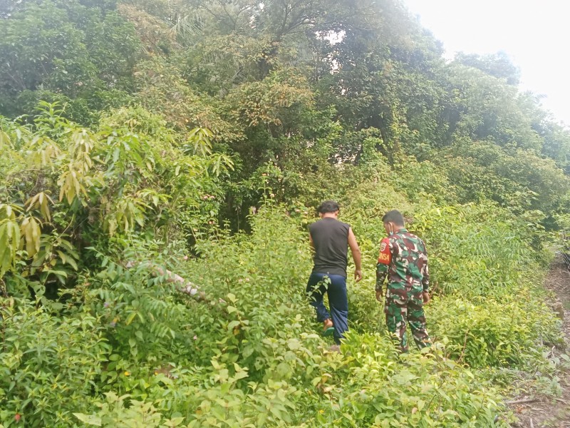 Babinsa Pastikan Kondisi Rawan Karhutla di Mengkirau Tetap Kondusif