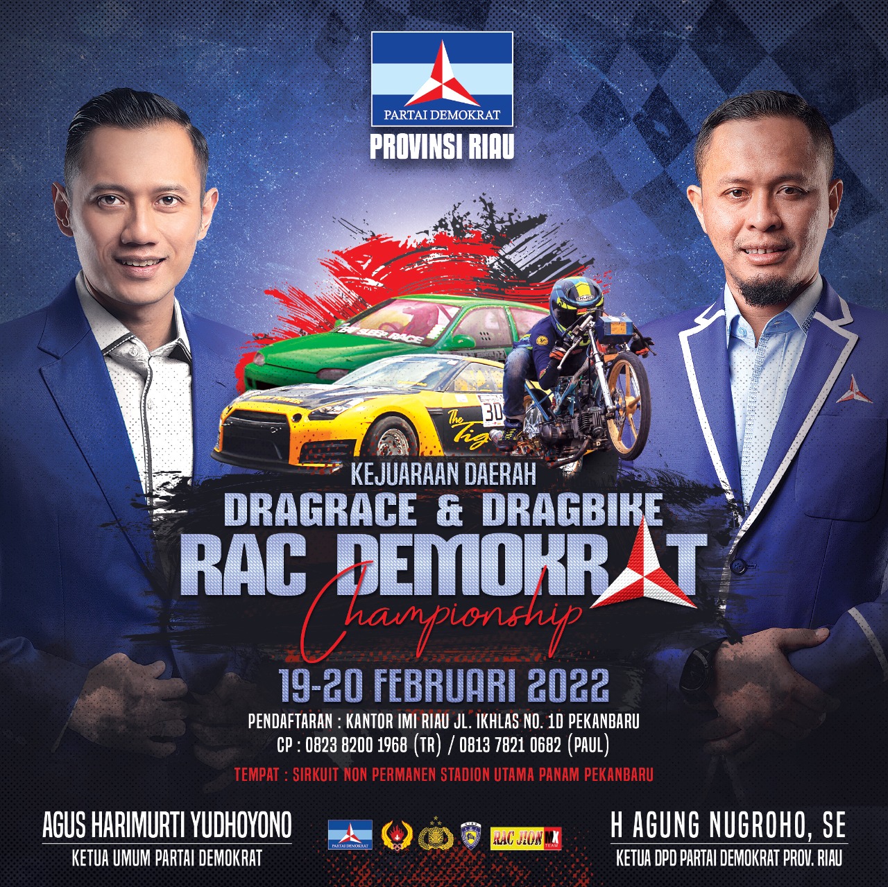 Demokrat Riau Gelar Kejurda Drag Race dan Drag Bike, Perebutkan Piala AHY