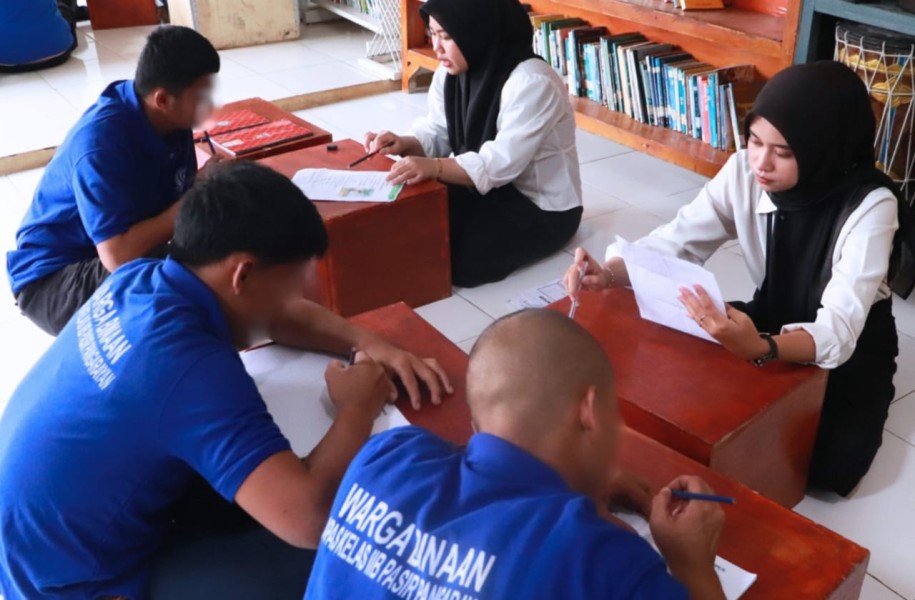 Berantas Buta Aksara, Lapas Kelas IIB Pasir Pengaraian Adakan Kegiatan Belajar Pada Warga Binaan