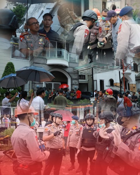 Brimob Polda Sumut Turunkan Tim Jibom, KBR, dan SAR Tangani Ledakan Rumah di Grand Polonia Medan