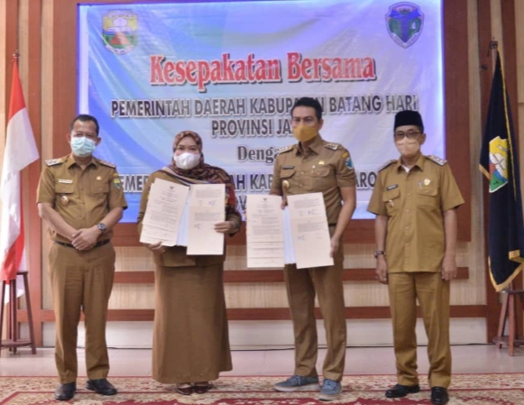 Pemkab Muaro Jambi Lakukan Penandatanganan Kerjasama Bersama Pemkab Batang Hari