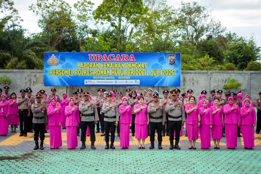 67 Personel Polres Rokan Hulu Naik Pangkat, Kapolres: Jadikan Amanah untuk Tingkatkan Pengabdian kepada Masyarakat