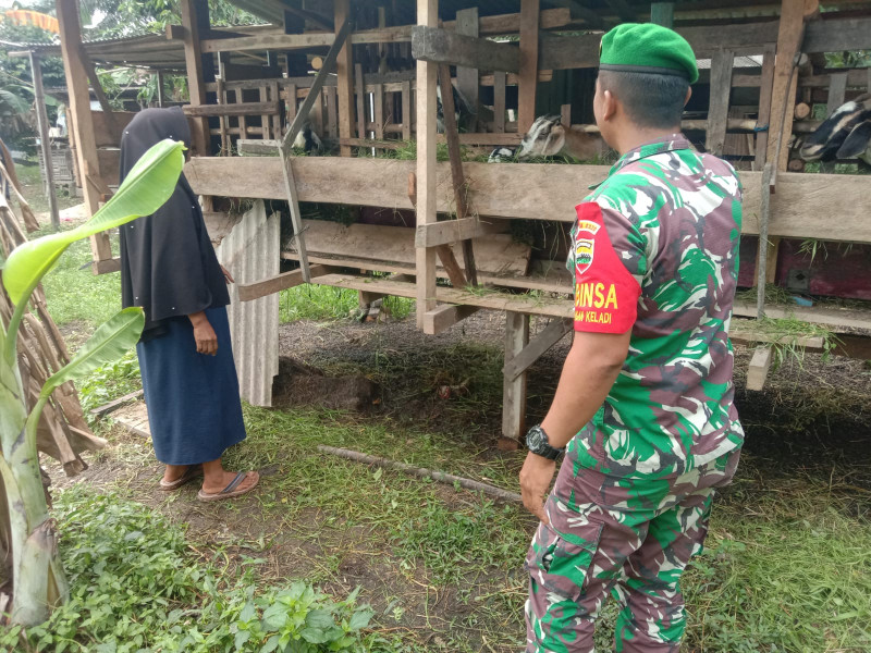 Babinsa Kelurahan Bagan Keladi Sosialisasikan Pencegahan PMK kepada Peternak