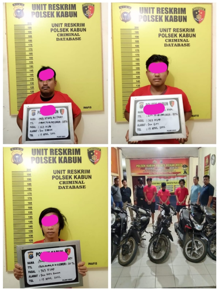Personil Polsek Kabun Berhasil Ringkus Kawanan Pelaku Curanmor