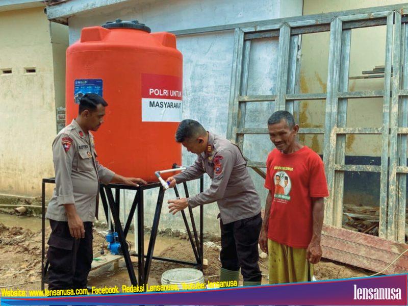 Jawab Krisis Air Pascabencana, Brimob Bangun Sumur Bor dan Salurkan Air Bersih di Tapanuli Tengah