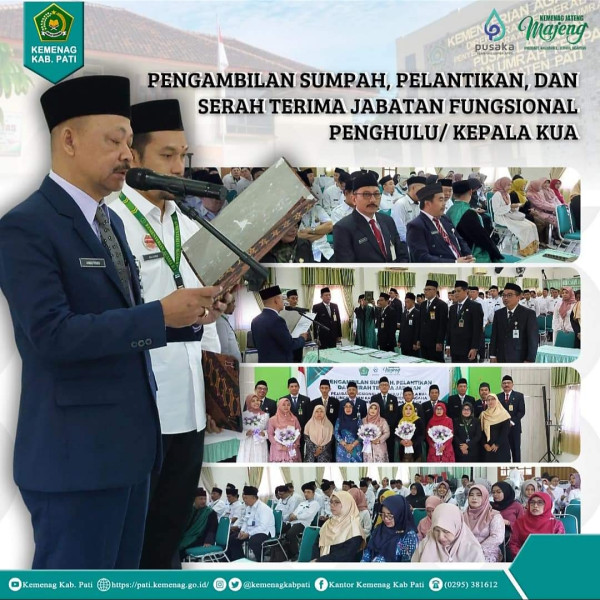 Kepala Kemenag Pati Lantik Lima Pejabat Fungsional Penghulu