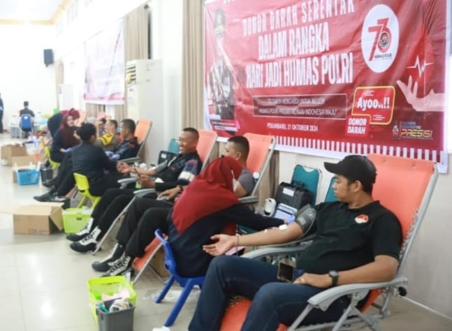 Polda Riau Gelar Donor Darah Dalam Rangka HUT Ke 73 Divisi Humas Polri