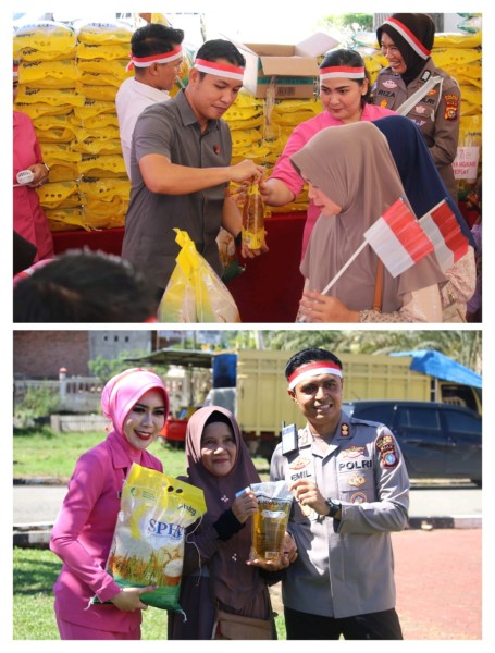 Peduli Warga Kurang Mampu, Polres Rohul Berikan Subsidi Beras dengan Harga Paling Murah