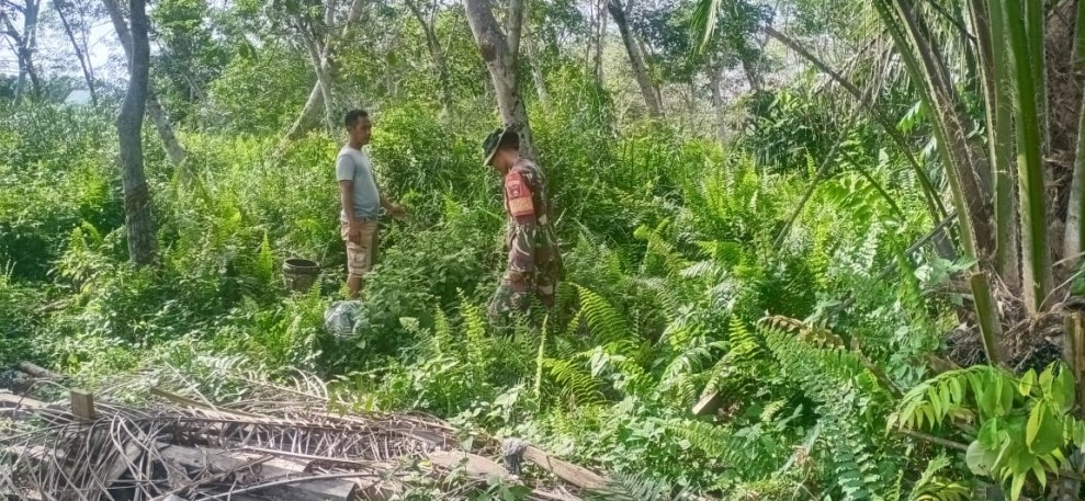 Kawal Wilayah Tetap Aman, Babinsa Koramil 06/Merbau Intensif Patroli Karhutla di Desa Lukit
