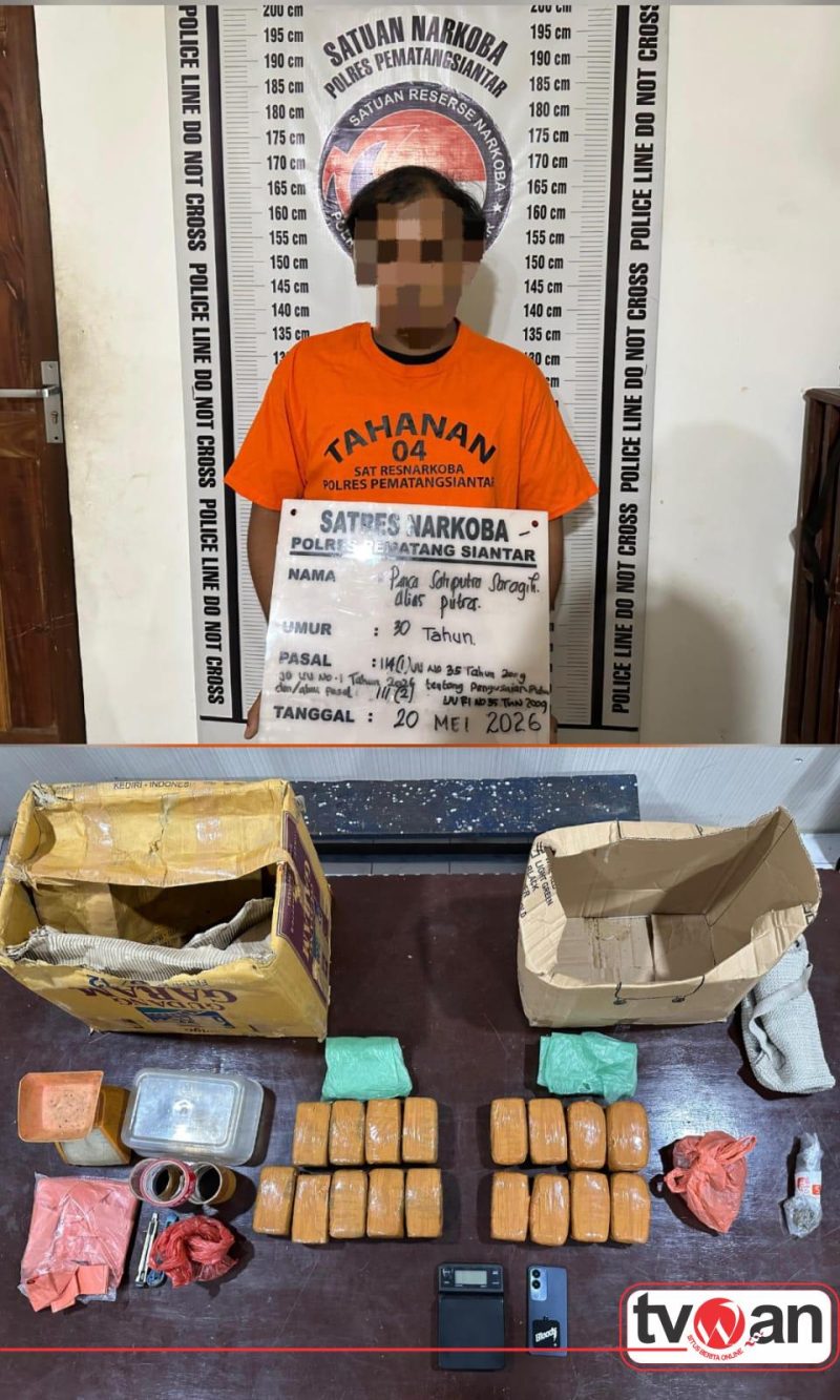 Polres Pematangsiantar Ungkap Peredaran Ganja 7 Kg, Satu Tersangka Ditangkap