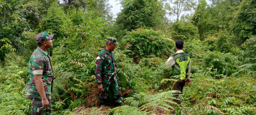 Cegah Karhutla, Babinsa Koramil 06/Merbau Lakukan Patroli dan Sosialisasi Kepada Masyarakat