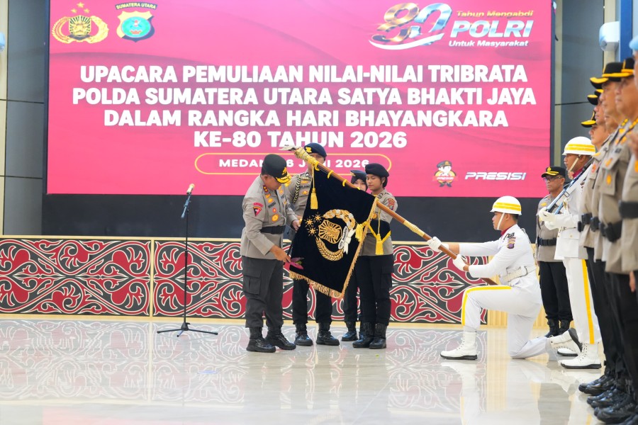 Kapolda Sumut Pimpin Upacara Pemuliaan Nilai-Nilai Tribrata, Perkuat Integritas Personel Sambut Hari Bhayangkara ke-80